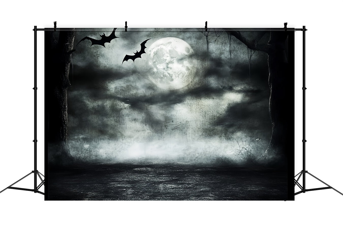 Fond Photo Halloween Chauves-Souris Clair De Lune Forêt Hantée CSH58-85