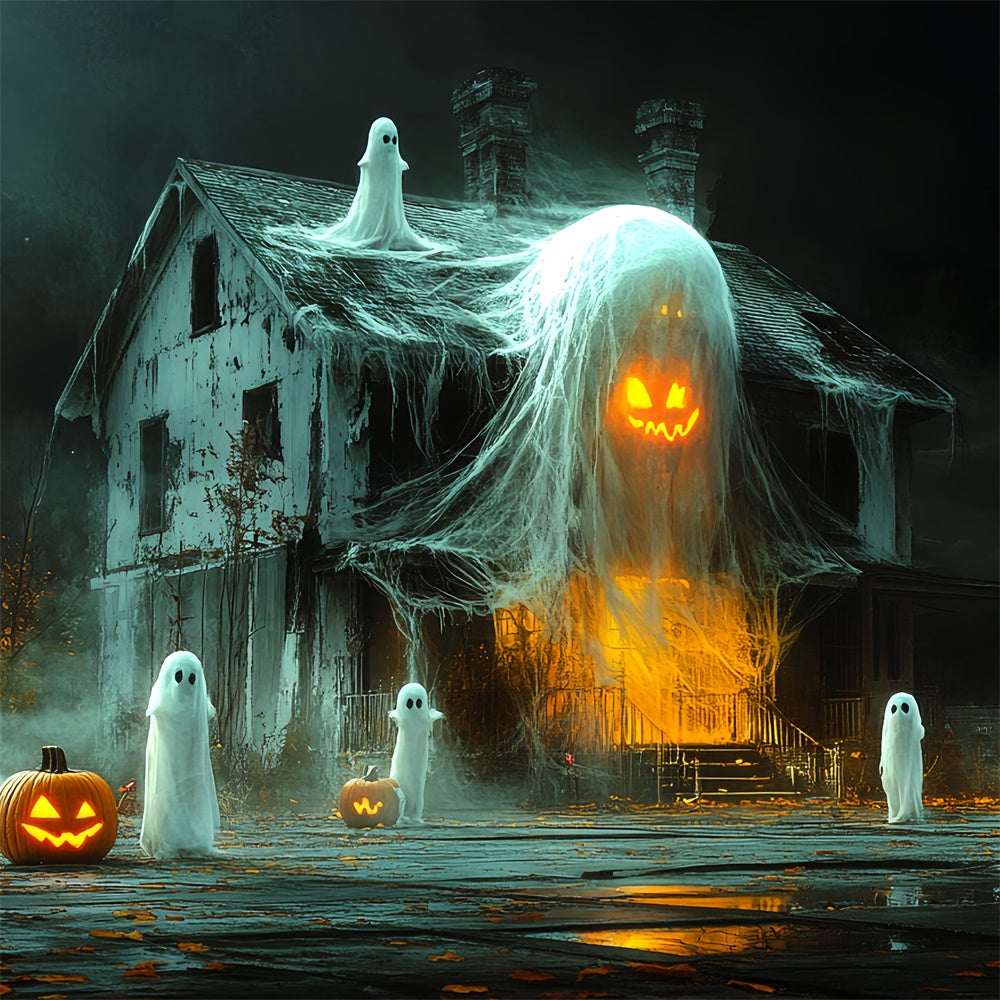 Toile de fond Halloween Effrayant Cabane Fantôme Hantée CSH6-100
