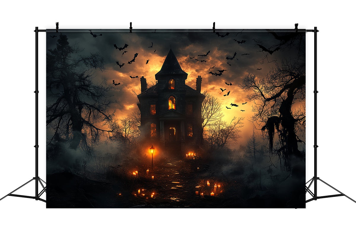 Toile de fond Halloween Maison Horreur Crépuscule Hantée CSH6-104