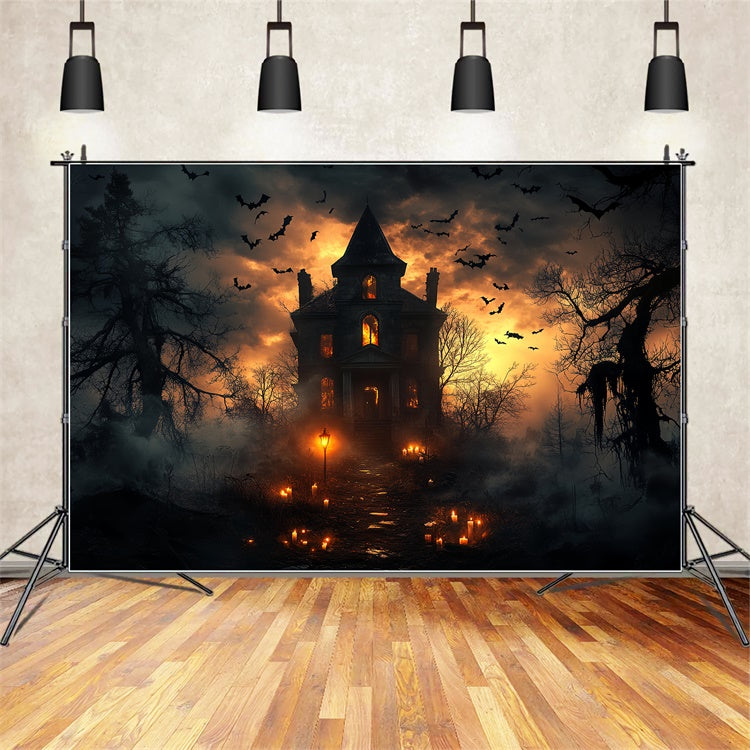 Toile de fond Halloween Maison Horreur Crépuscule Hantée CSH6-104