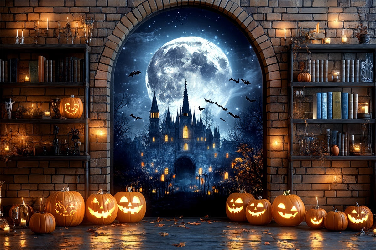 Toile de fond Idées Halloween Arche Château Hanté CSH6-108