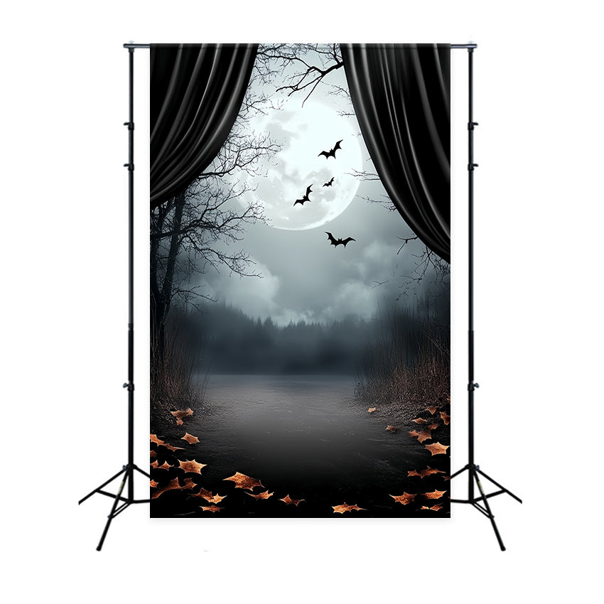 Toile de fond Halloween Lune Rideau Ombres au Clair de Lune CSH6-110