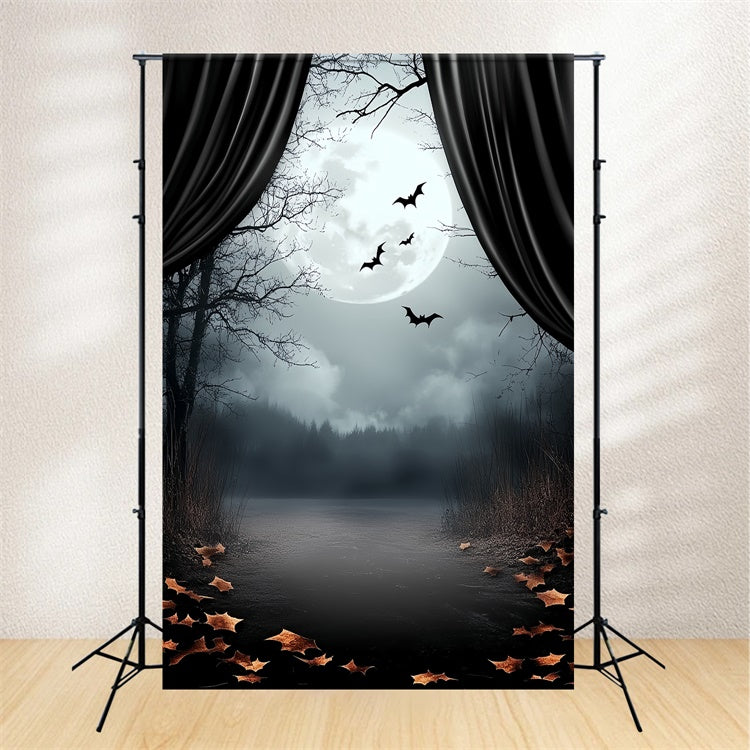 Toile de fond Halloween Lune Rideau Ombres au Clair de Lune CSH6-110
