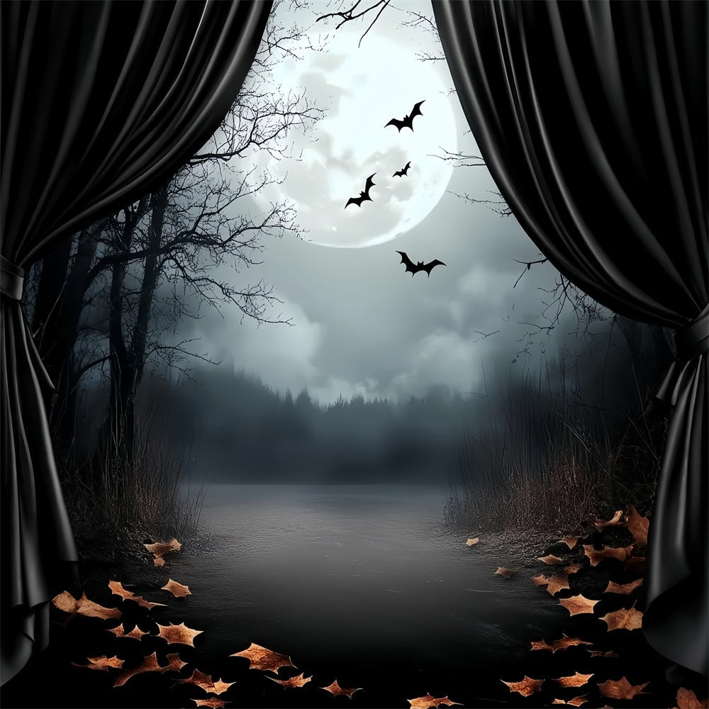 Toile de fond Halloween Lune Rideau Ombres au Clair de Lune CSH6-110