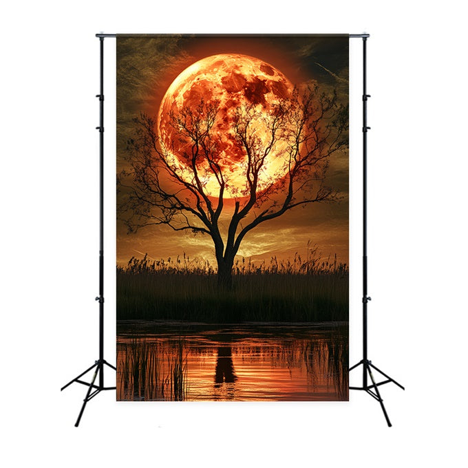 Toile de fond Halloween Lune Lune Pourpre Saule CSH6-112
