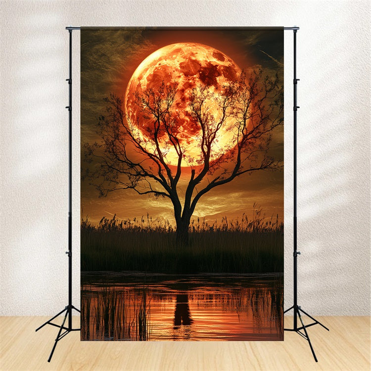 Toile de fond Halloween Lune Lune Pourpre Saule CSH6-112