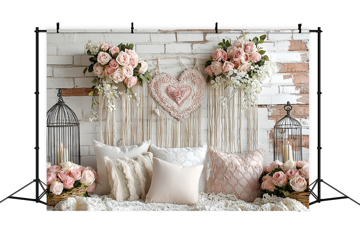 Toile de fond Mur de Brique Romance Rose Blush CSH6-131