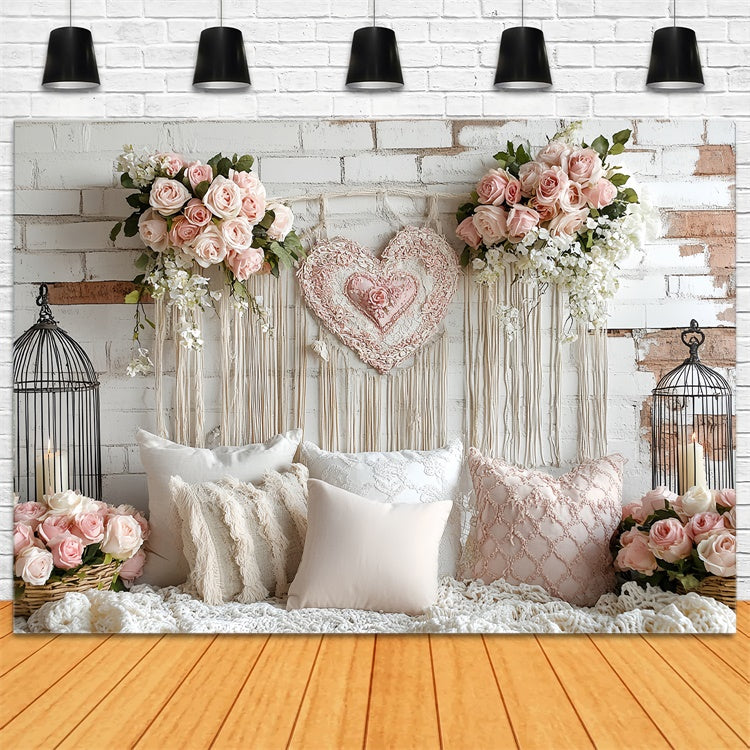 Toile de fond Mur de Brique Romance Rose Blush CSH6-131