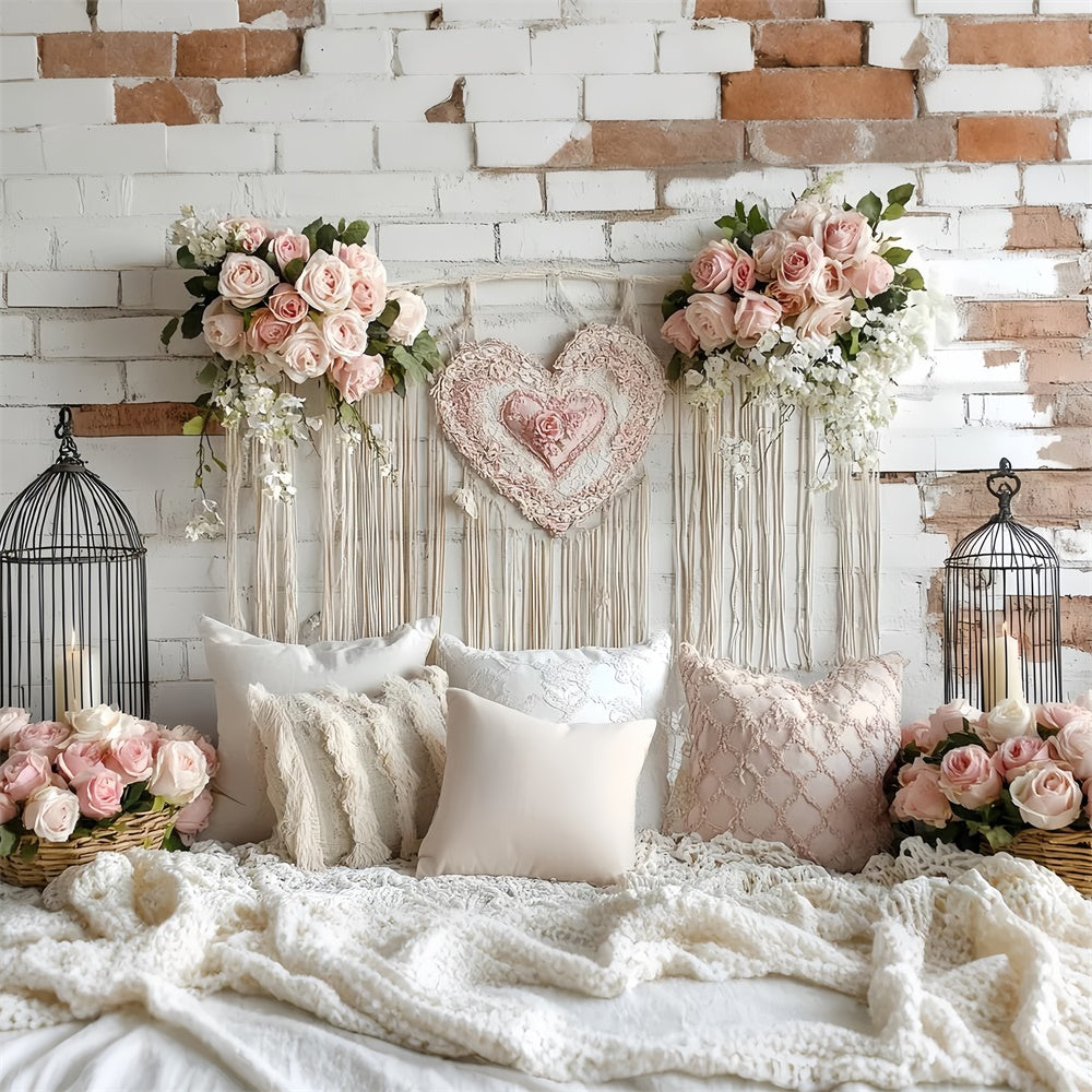 Toile de fond Mur de Brique Romance Rose Blush CSH6-131