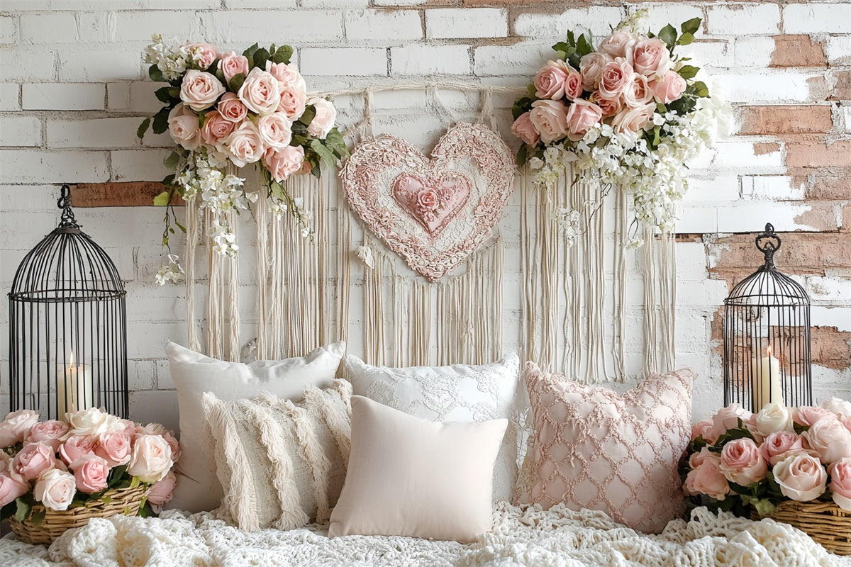 Toile de fond Mur de Brique Romance Rose Blush CSH6-131