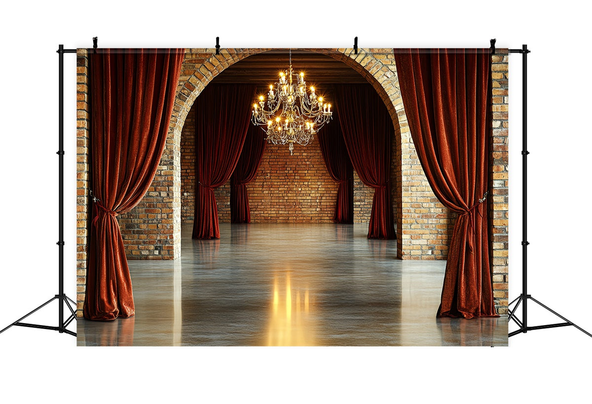 Toile de fond Mur de Brique Rideau de Velours Style Palais CSH6-135