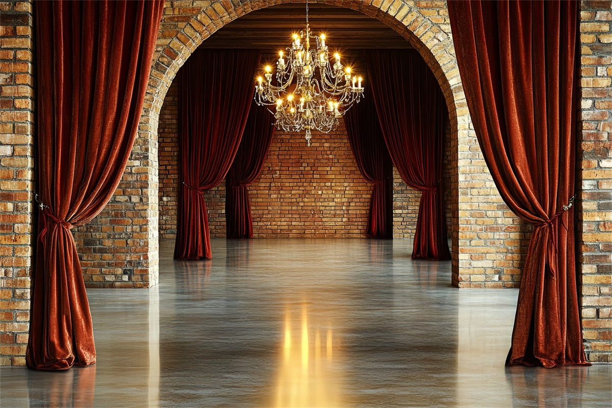 Toile de fond Mur de Brique Rideau de Velours Style Palais CSH6-135