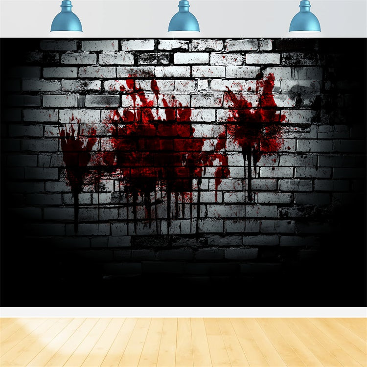 Toile de fond Halloween Mur Ensanglanté Hanté Brique CSH6-138