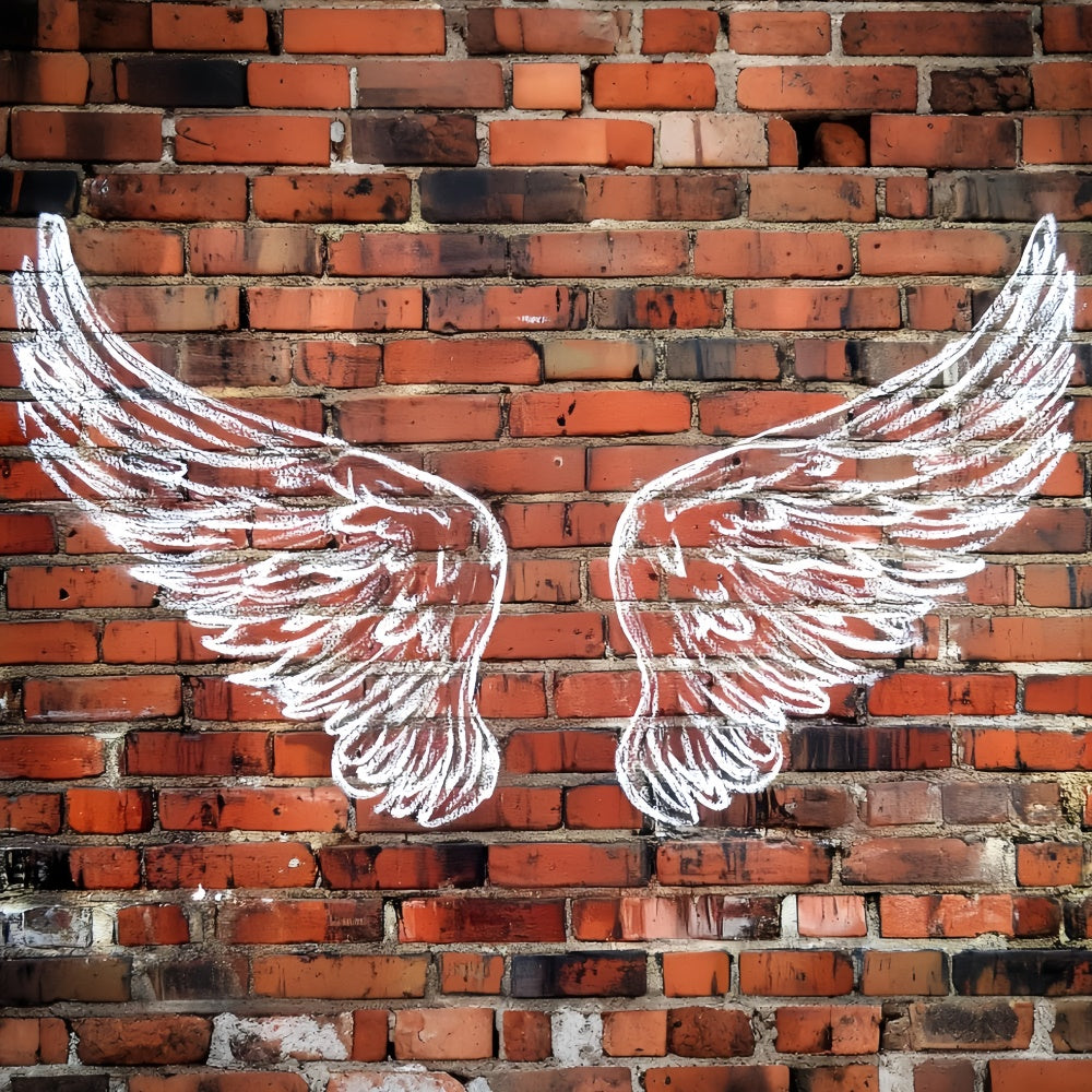 Toile de fond Brique Rouge Ailes d’Ange Art Urbain CSH6-139
