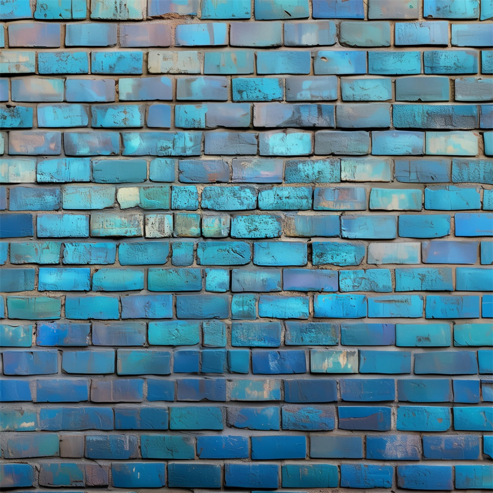 Toile de fond Mur de Brique Bleu Usé Rêveur CSH6-147
