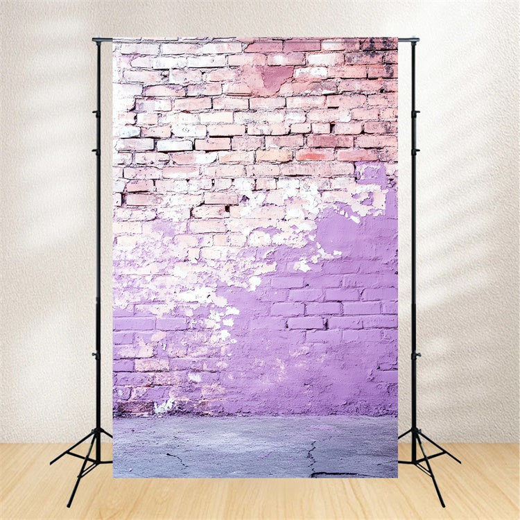 Toile de fond Photo Mur de Brique Lilas Fané Urbain CSH6-156