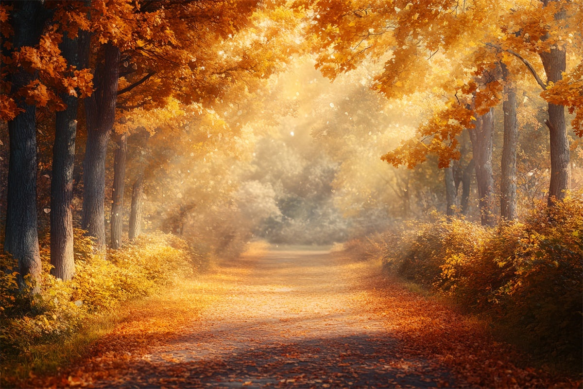 Toile de fond Automne Promenade Dorée en Forêt CSH6-185