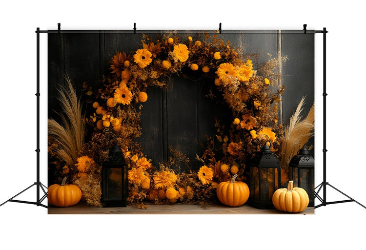 Toile de fond Photo Automne Guirlande de Récolte Dorée CSH6-202