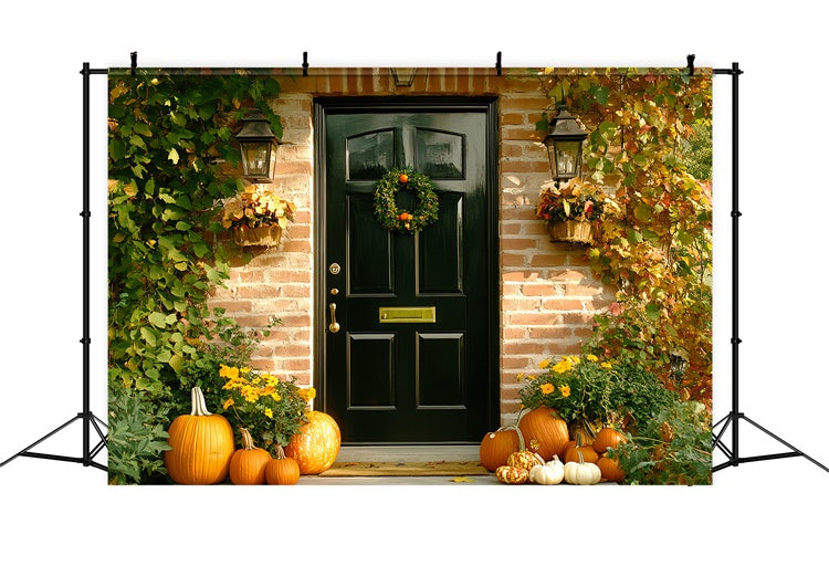 Toile de fond Photo Automne Couronne Rustique de Bienvenue CSH6-224