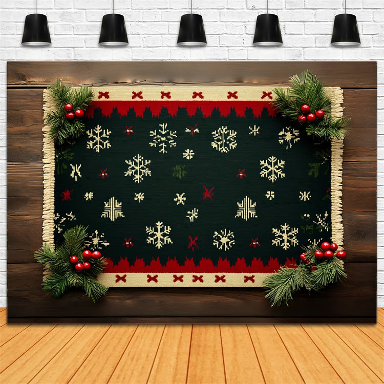 Toile de fond Noël Motif Tricoté Chaleureux Professionnel CSH6-241