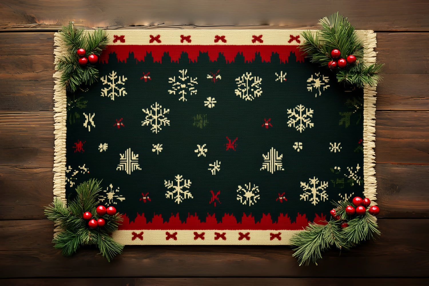Toile de fond Noël Motif Tricoté Chaleureux Professionnel CSH6-241
