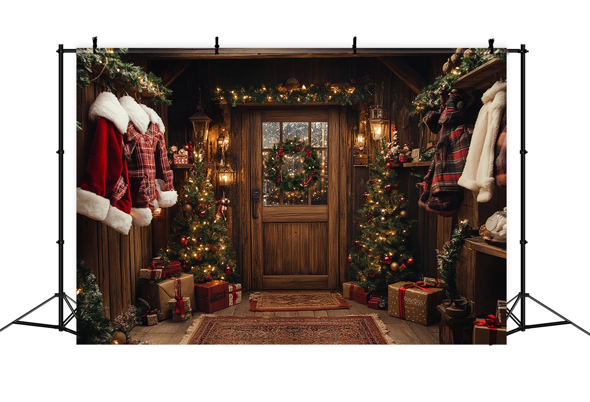 Toile de fond de Noël Idée Véranda Rustique de Noël CSH6-246