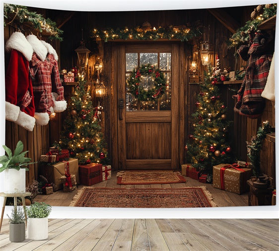 Toile de fond de Noël Idée Véranda Rustique de Noël CSH6-246