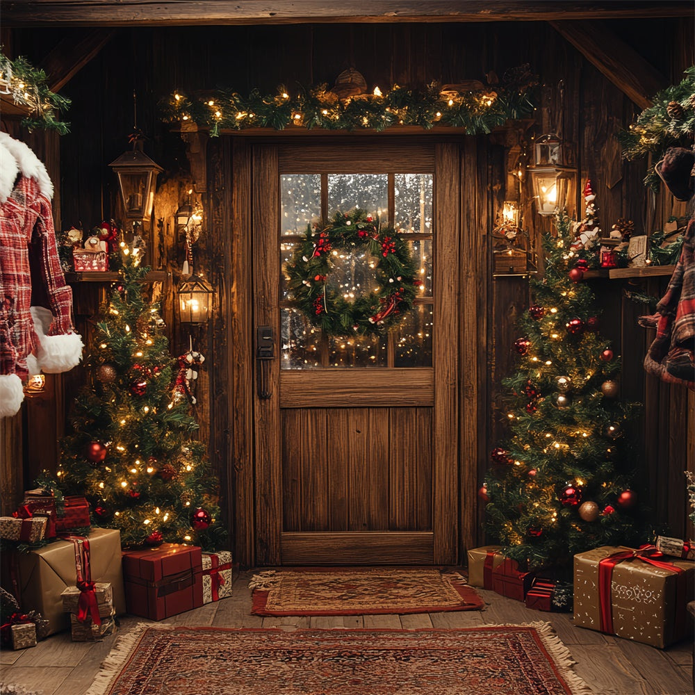 Toile de fond de Noël Idée Véranda Rustique de Noël CSH6-246