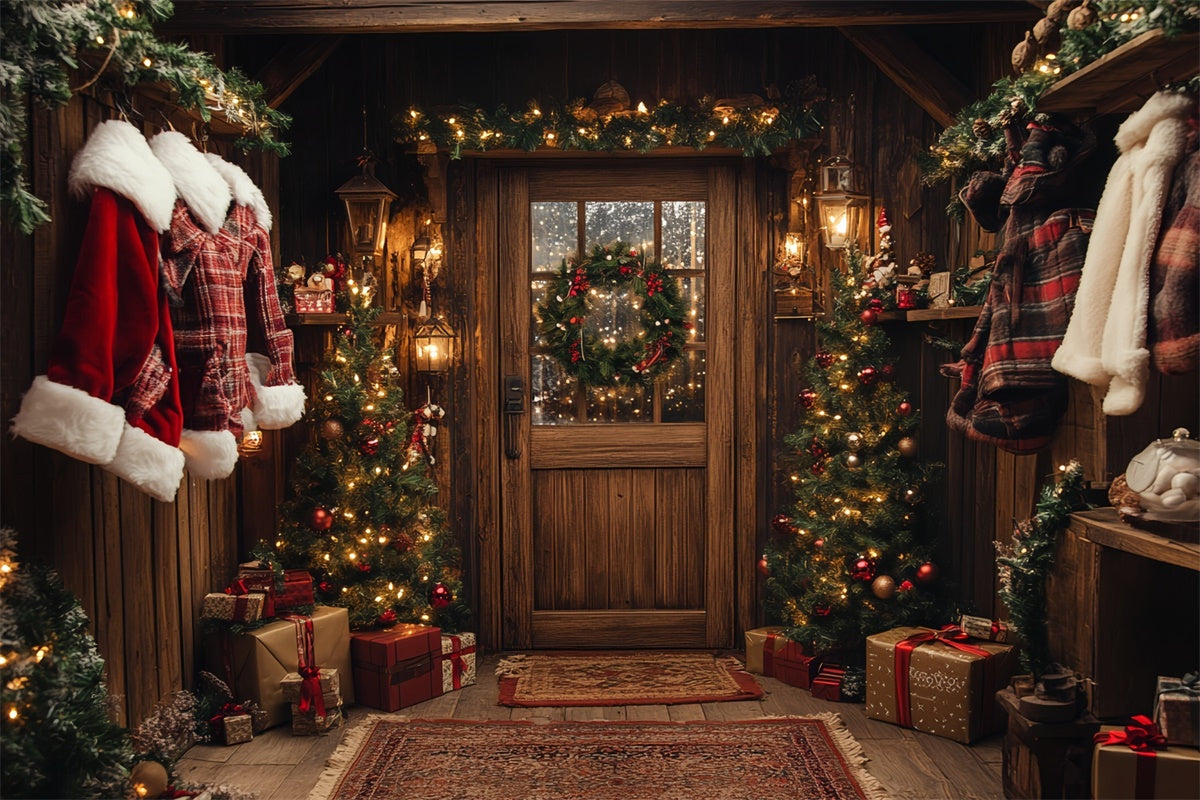 Toile de fond de Noël Idée Véranda Rustique de Noël CSH6-246