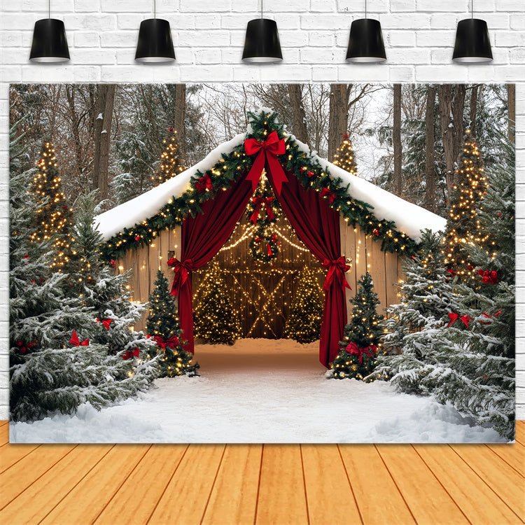 Toile de fond photo Noël Grange Magique de Fêtes CSH6-249