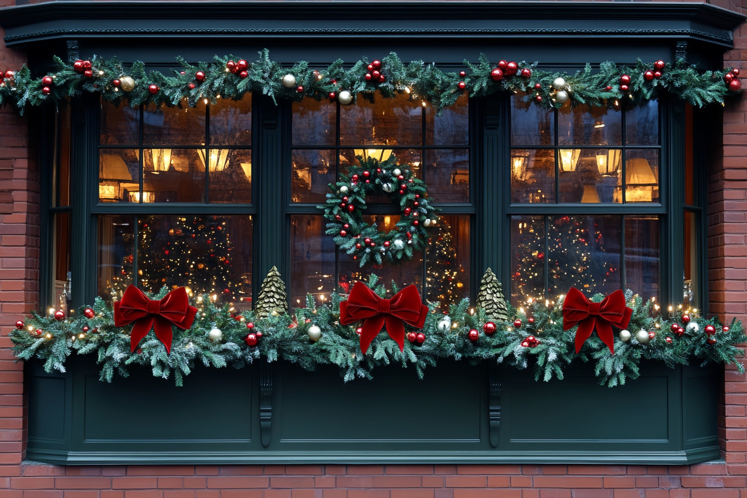 Toile de fond Noël Vitrine de Fête Professionnelle CSH6-251