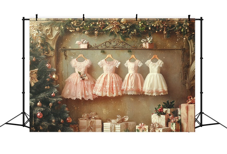 Toile de fond Noël Guirlande et Robe de Rêve CSH6-254