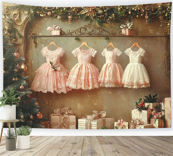 Toile de fond Noël Guirlande et Robe de Rêve CSH6-254