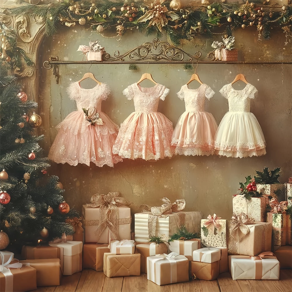 Toile de fond Noël Guirlande et Robe de Rêve CSH6-254