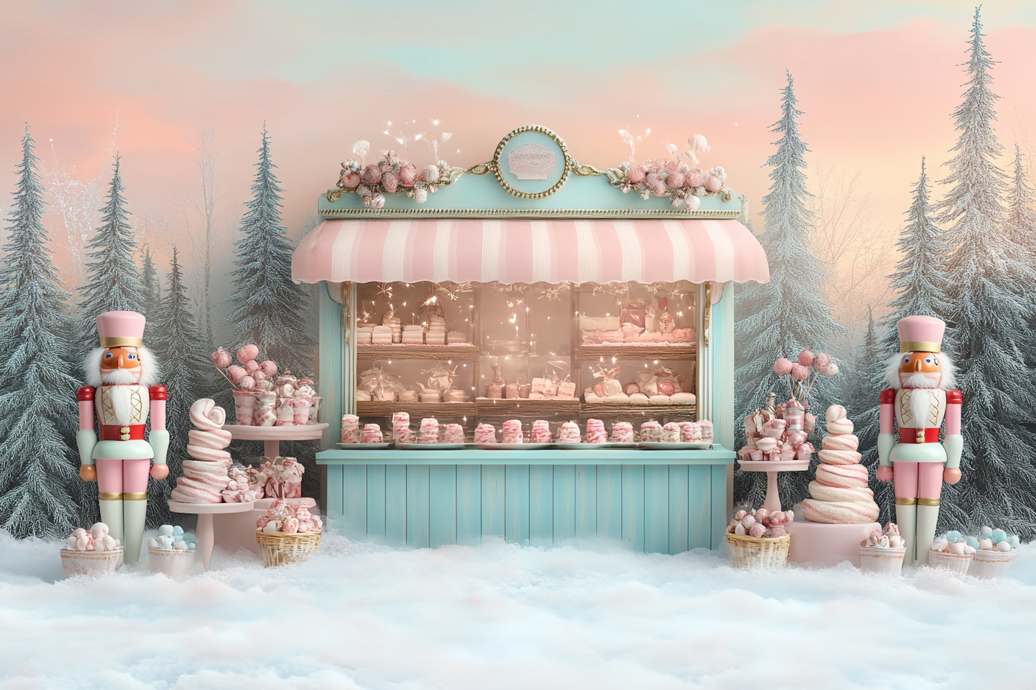 Toile de fond de Noël Bonbons Pastel Merveilleux CSH6-255