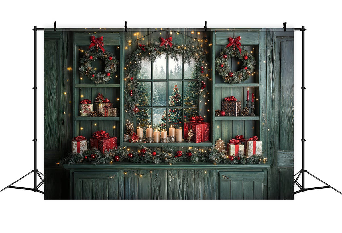 Toile de fond photo Noël Fenêtre de Noël Conviviale CSH6-258