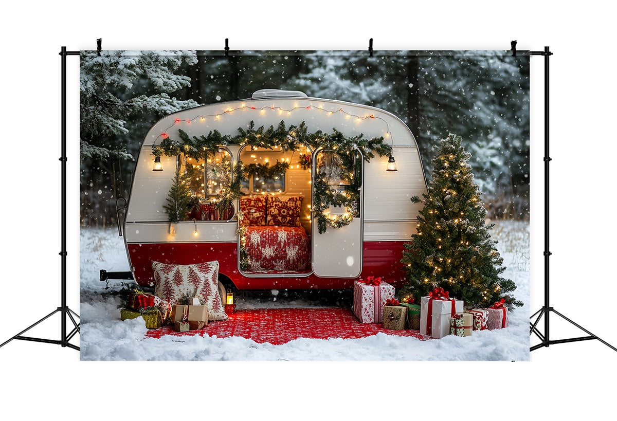 Toile de fond photo Noël Voitureavane Rétro de Fête CSH6-260
