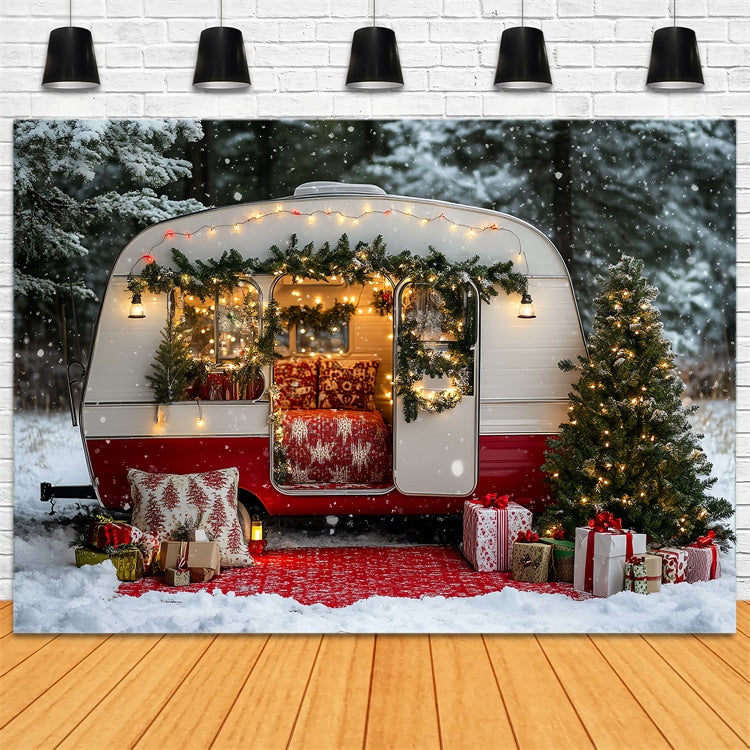 Toile de fond photo Noël Voitureavane Rétro de Fête CSH6-260