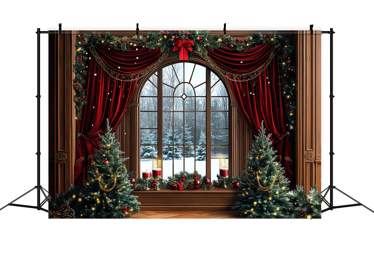 Toile de fond Noël Rideaux Élégants de Noël CSH6-273