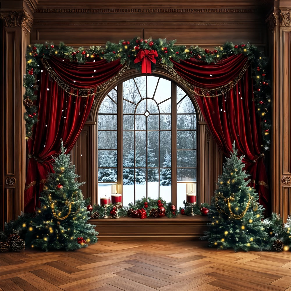 Toile de fond Noël Rideaux Élégants de Noël CSH6-273