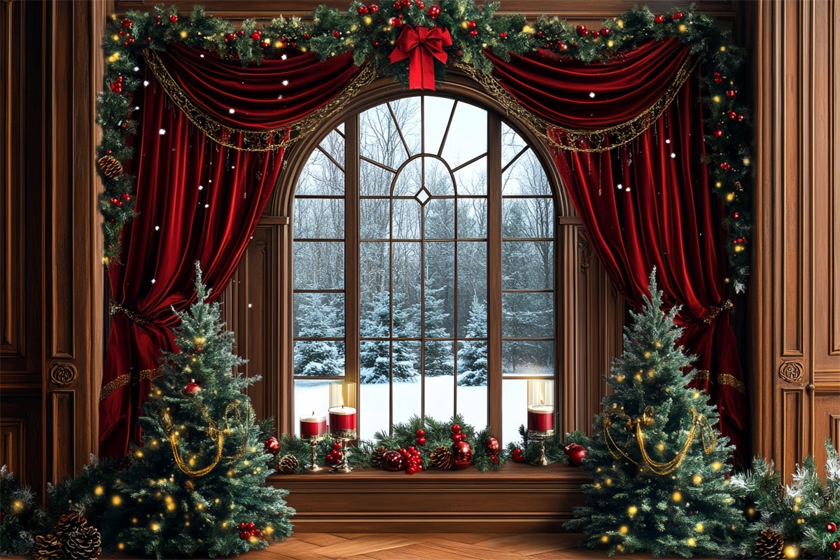 Toile de fond Noël Rideaux Élégants de Noël CSH6-273