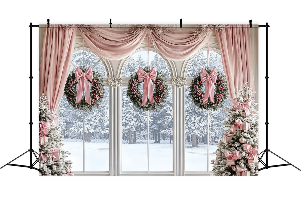 Toile de fond Noël Fête en Douceur Rose Professionnelle CSH6-279
