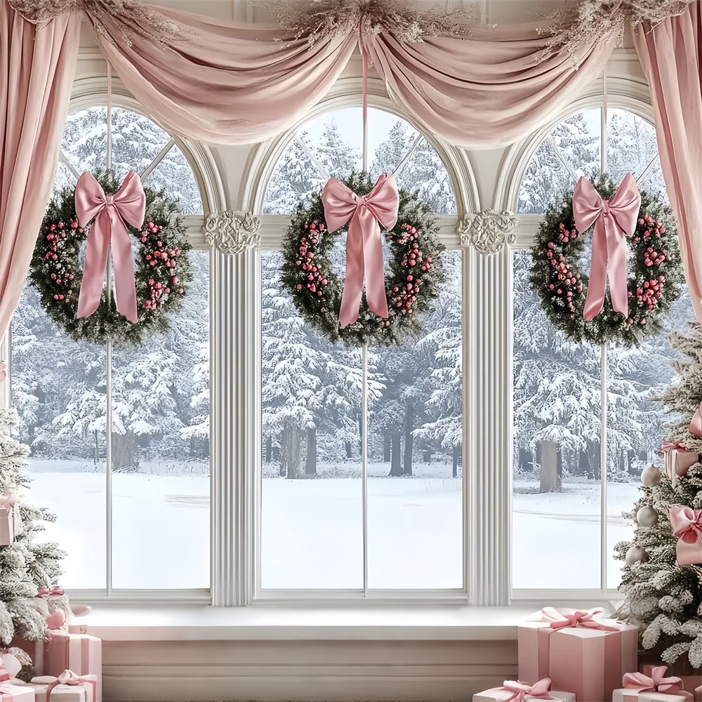 Toile de fond Noël Fête en Douceur Rose Professionnelle CSH6-279