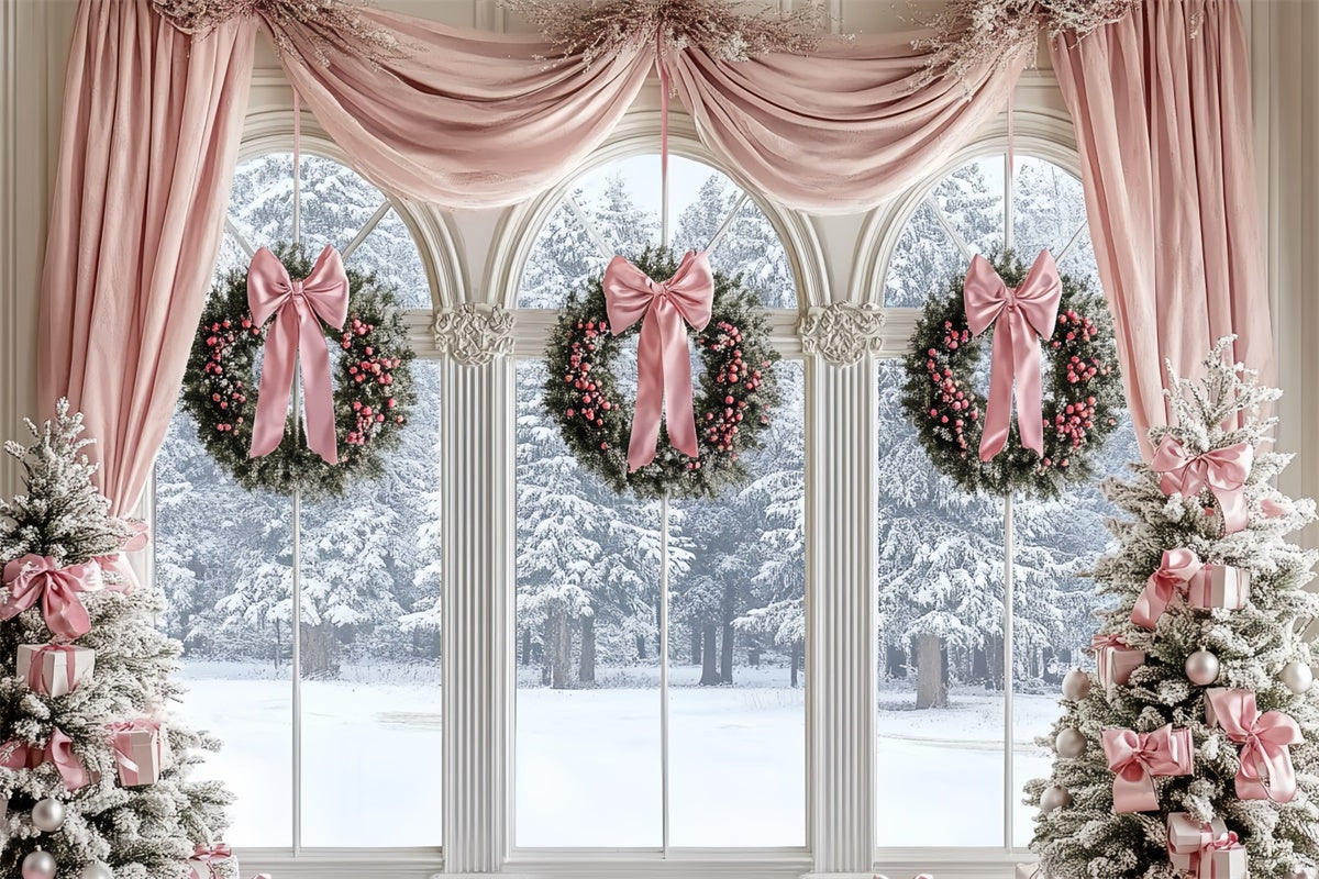 Toile de fond Noël Fête en Douceur Rose Professionnelle CSH6-279