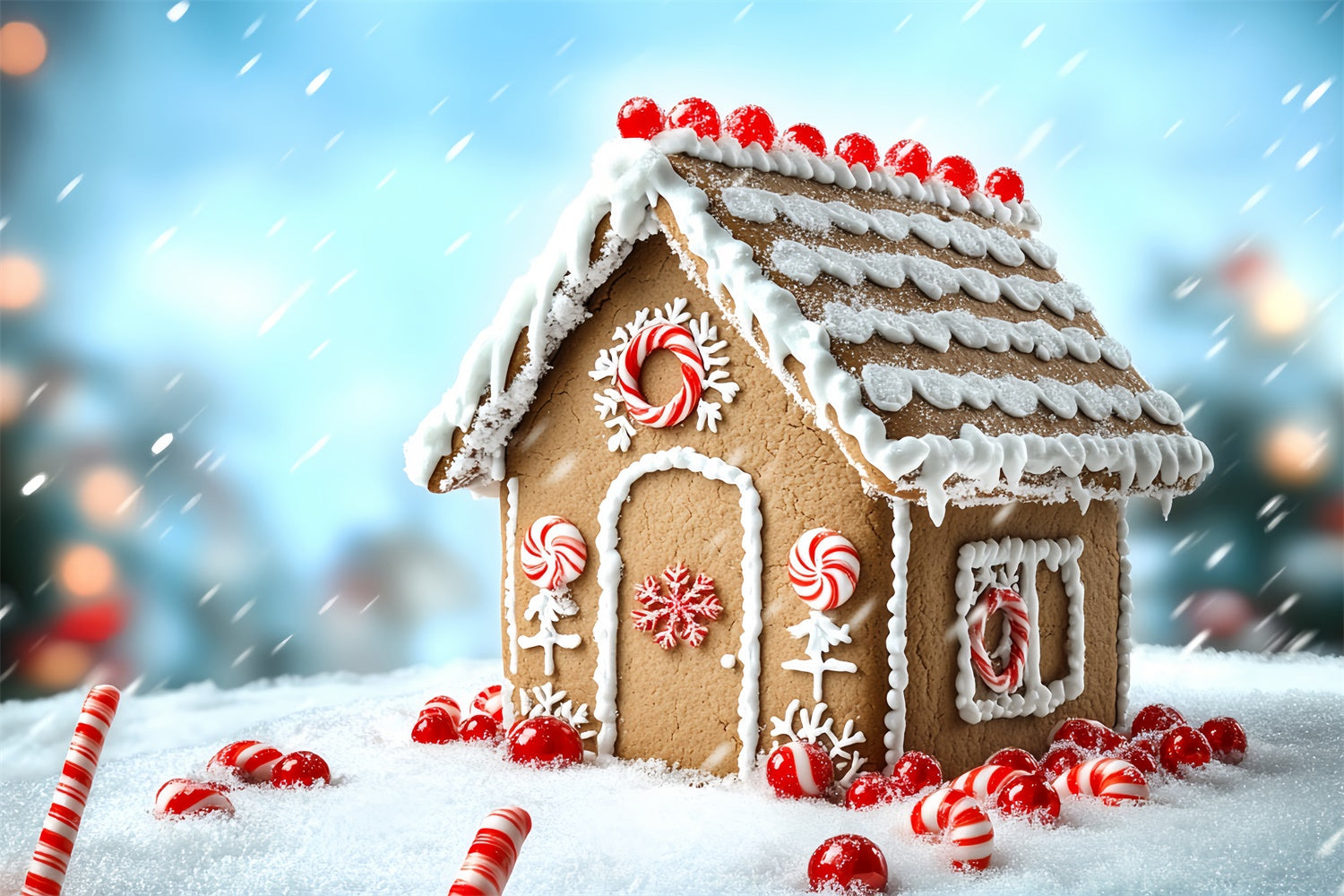 Toile de fond Noël Maison Sucrée de Noël CSH6-284