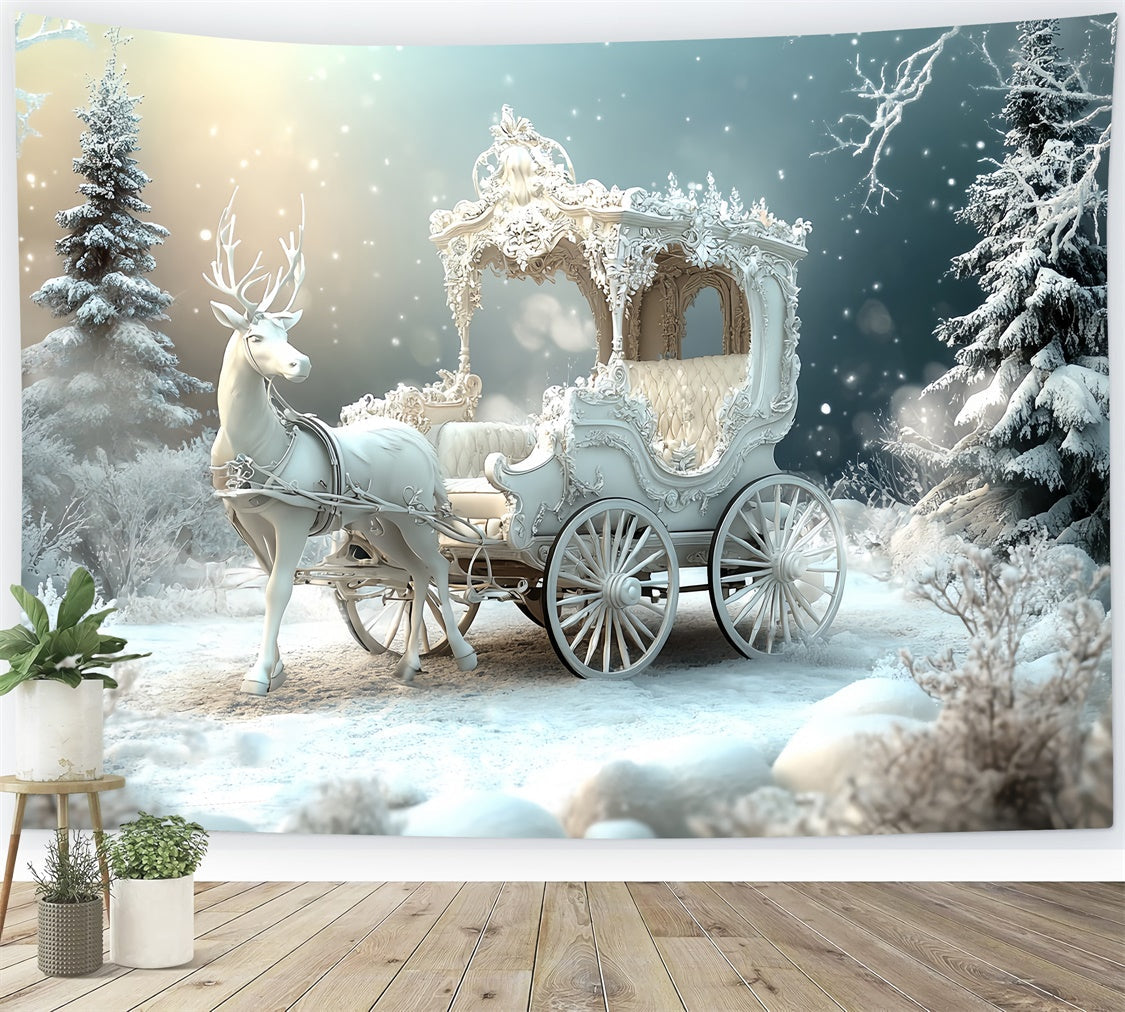 Toile de fond Noël Calèche Magique d’Hiver CSH6-285