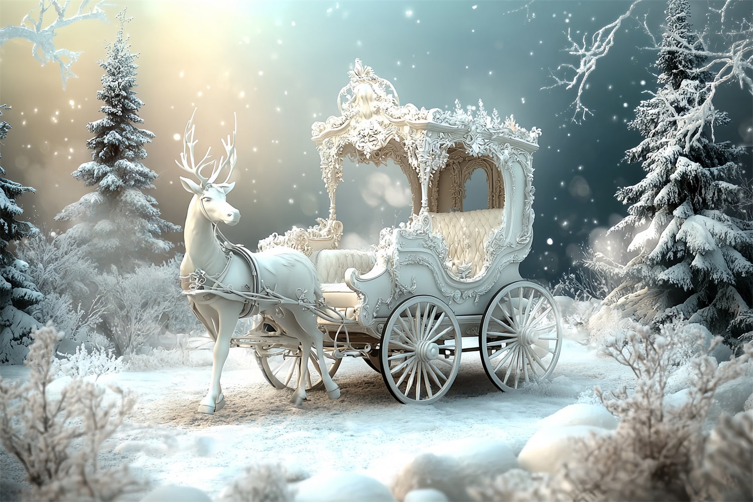 Toile de fond Noël Calèche Magique d’Hiver CSH6-285