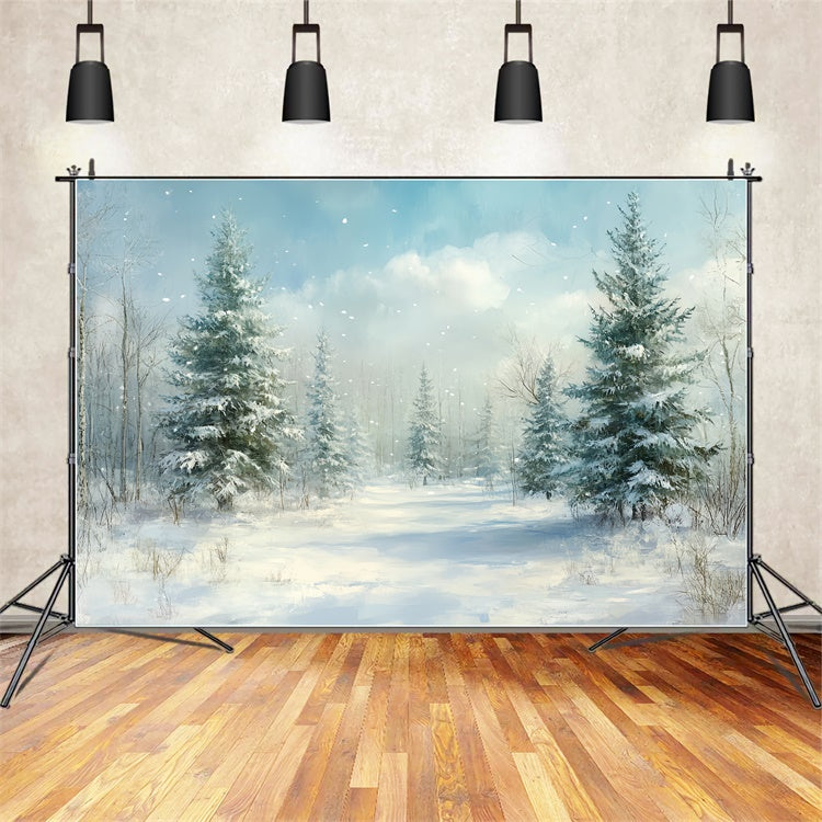 Toile de fond Noël Forêt Hivernale Paisible CSH6-286