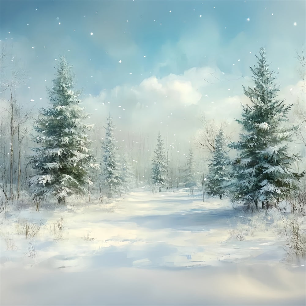 Toile de fond Noël Forêt Hivernale Paisible CSH6-286