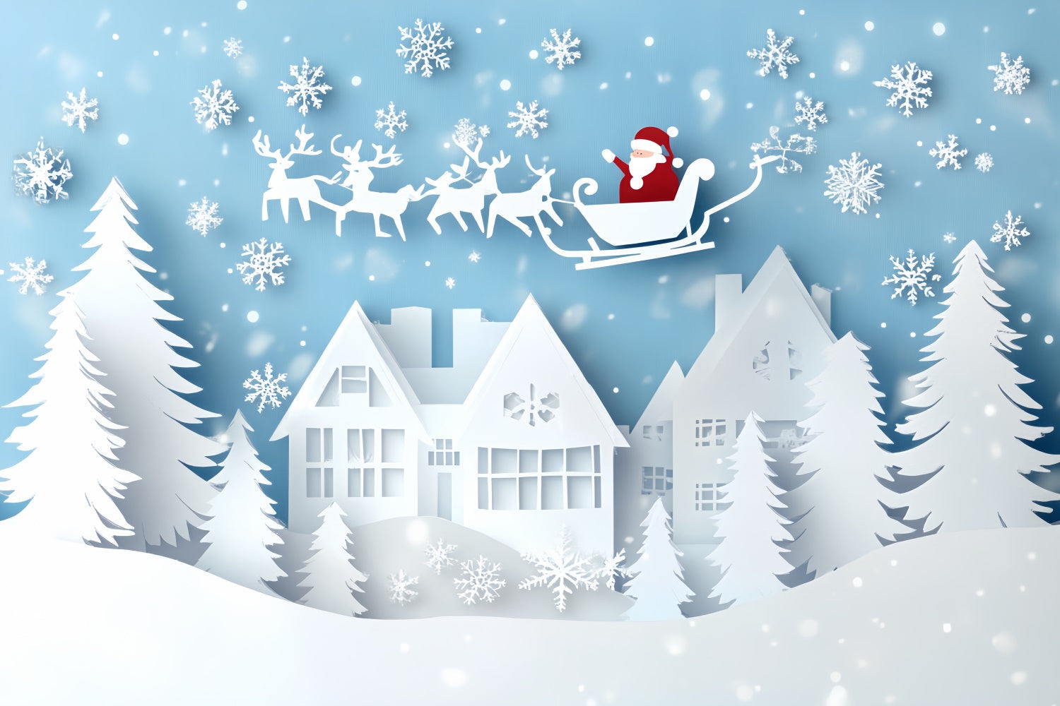 Toile de fond Noël Fantaisie Flocons de Papier CSH6-288